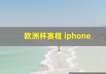 欧洲杯赛程 iphone